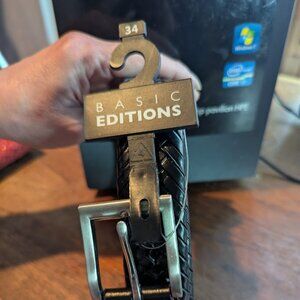 Basic Editions Black Belt Size 34 With Woven Style